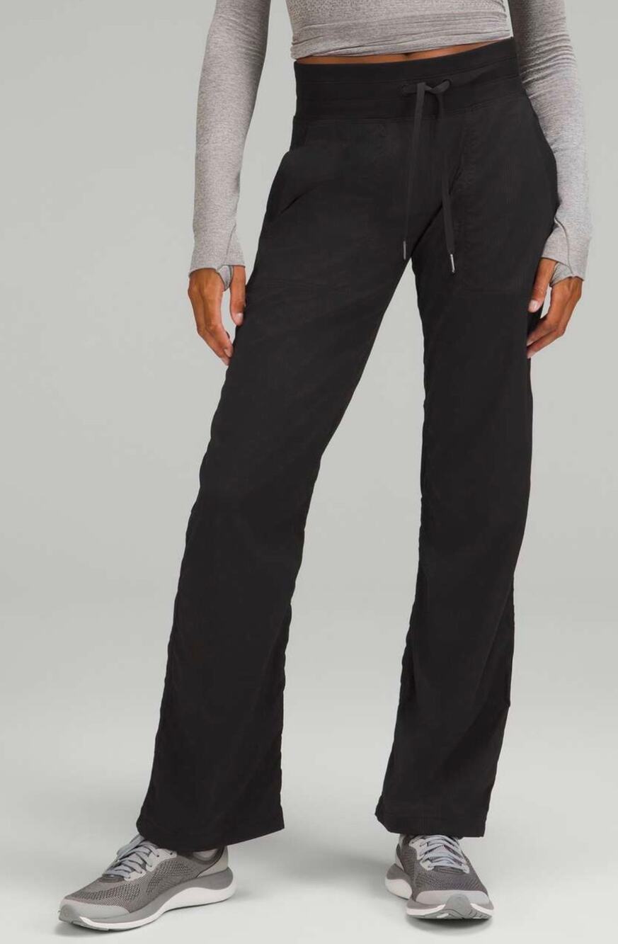 Lululemon Dance Studio Mid-Rise Full Length Pant Black Size 6 Swift Fabric